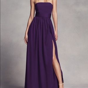 Vera Wang Plum Purple Strapless Bridesmaid Dress Size 16
